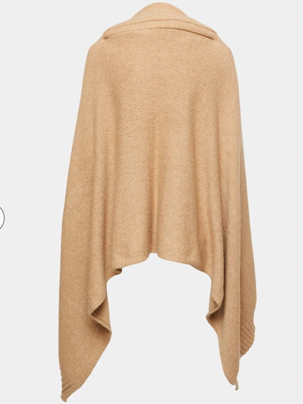 Max Mara Dover Dark Beige Wool Camel Blend Knit Wrap Poncho One Size